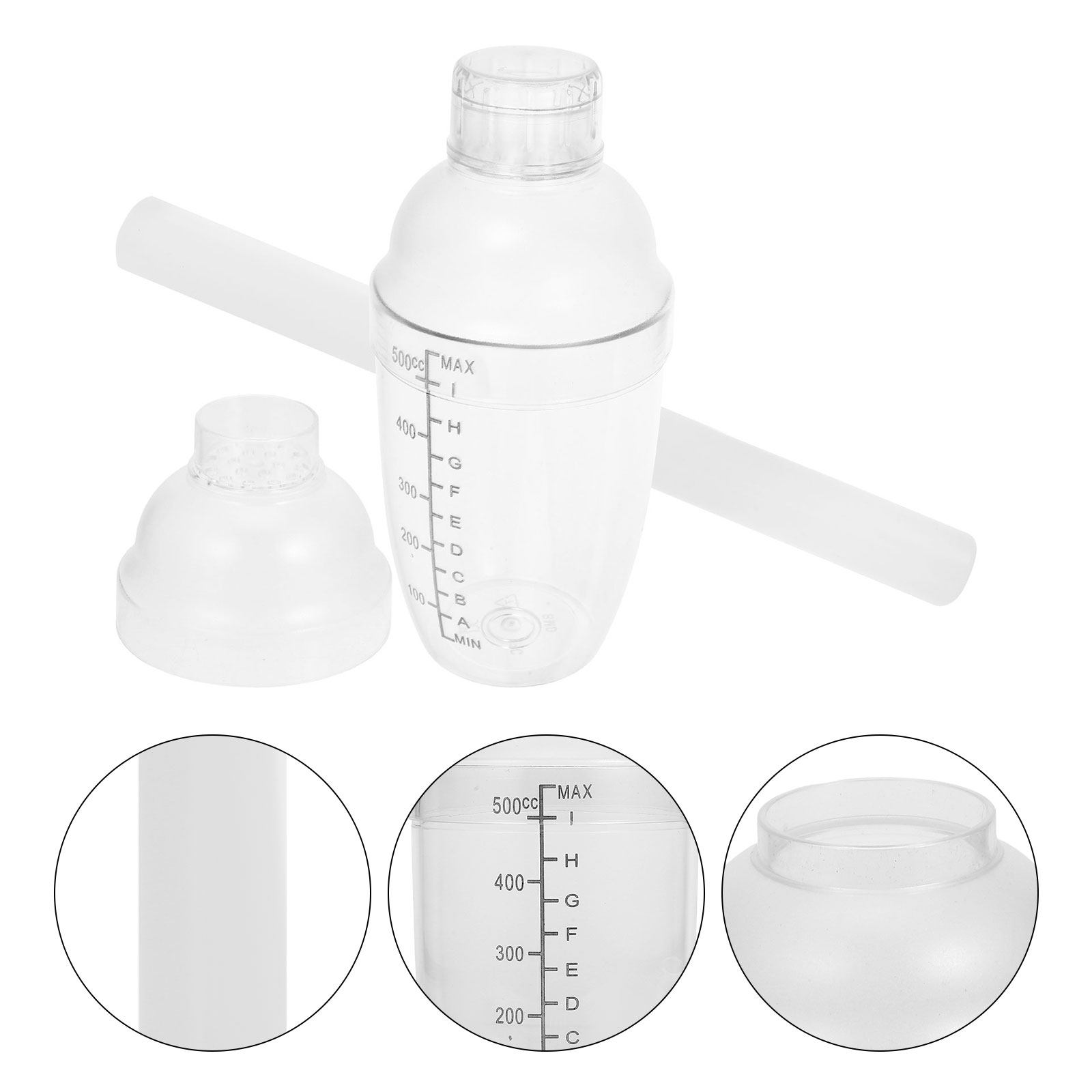 Muddler Cocktail Bar - 500Ml Plastic Cocktail Shaker Martini Shaker