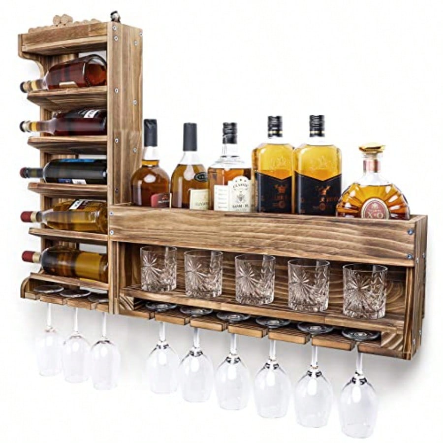 Wine Rack Wall Mount - Wine Rack Wall Mounted WoodAlcohol Shelf