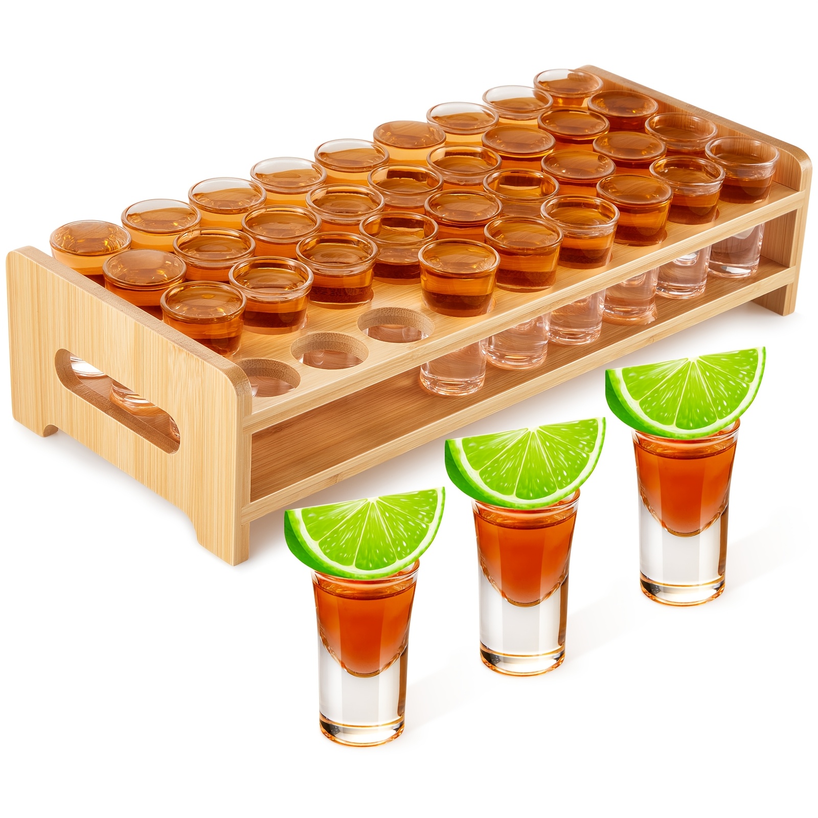 Wine Beer Whiskey - Set Of 36 Shot Glasses Holder