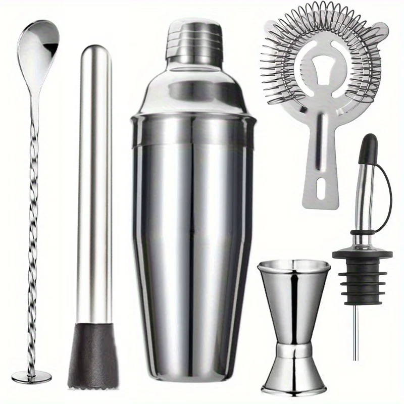 Muddler Cocktail Bar - Stainless Steel Cocktail Shaker Set, with