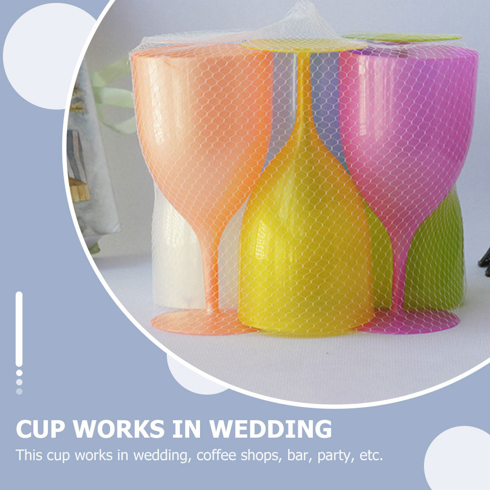 Wine Beer Bar - 6Pcs Colorful Plastic Goblet Set High