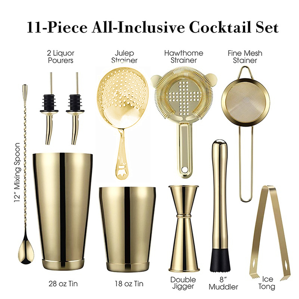 Muddler Cocktail Bar - Cocktail Shaker Bar Set: 2 Weighted