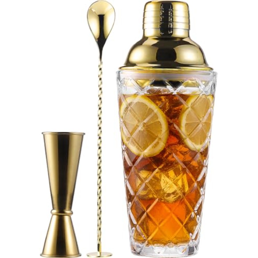 Muddler Cocktail Bar - Glass Cocktail Built-in Strainer 16oz Thickened
