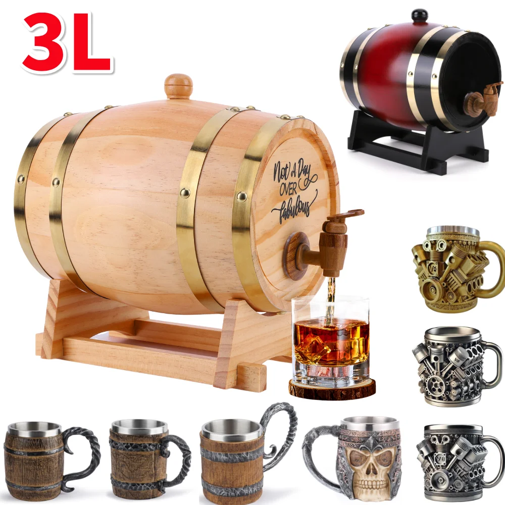 3L Wooden Whiskey Barrel with  – Wine Beer Whiskey Bewertung und Preis