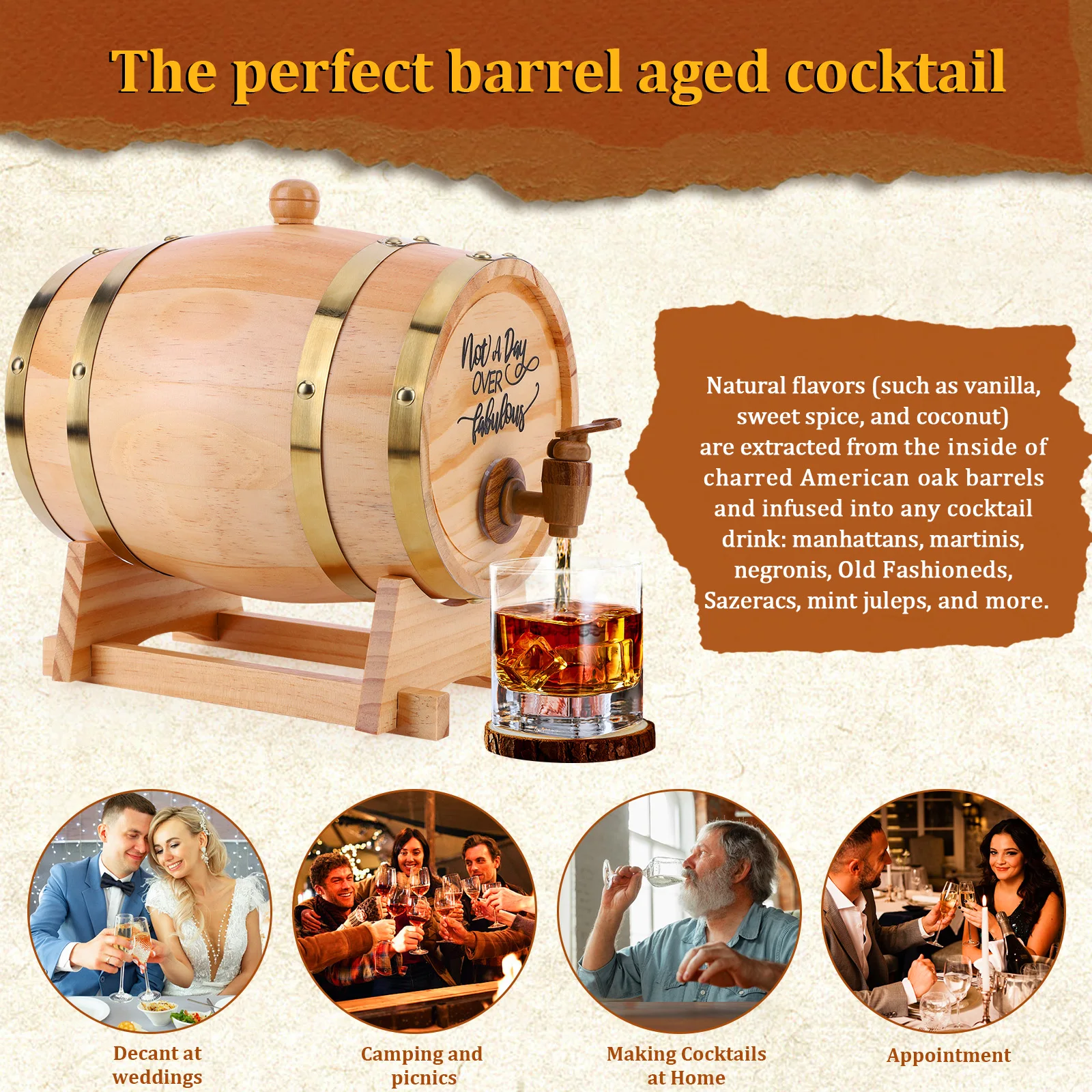 3L Wooden Whiskey Barrel with  – Wine Beer Whiskey Bewertung und Preis