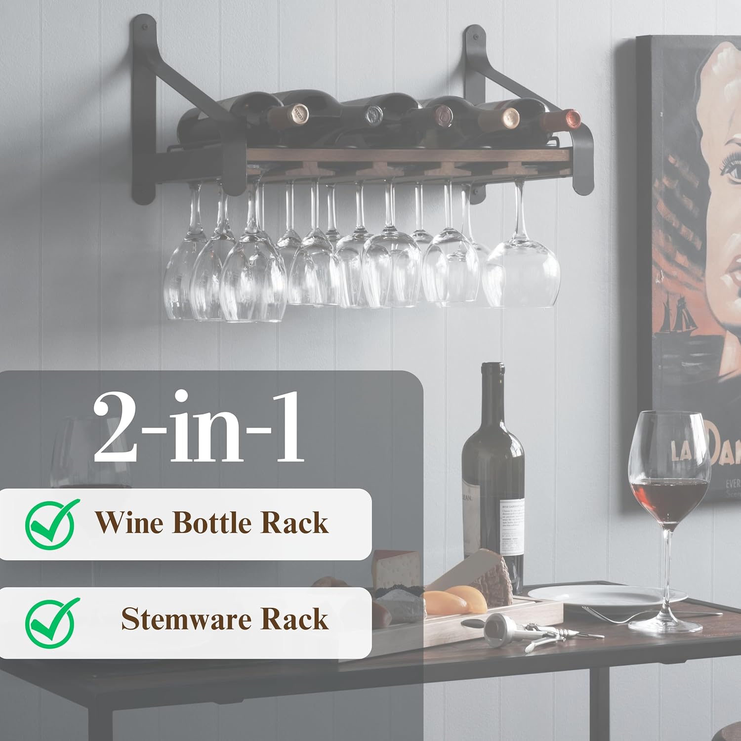 Rustic Wall Mount Wood Floatin – Wine Rack Wall Mount Bewertung und Preis
