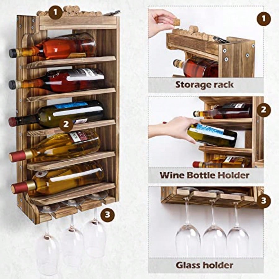 Wine Rack Wall Mounted WoodAlc – Wine Rack Wall Mount Bewertung und Preis