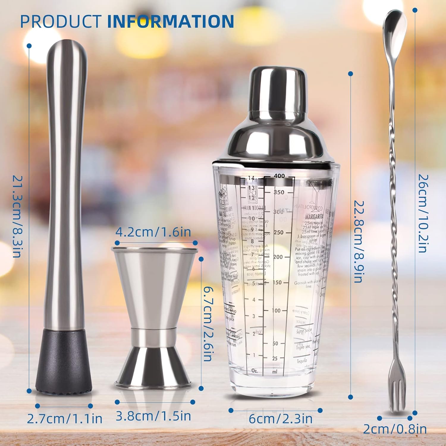 Cocktail Shaker Set,14 oz Glas – Muddler Cocktail Bar Bewertung und Preis