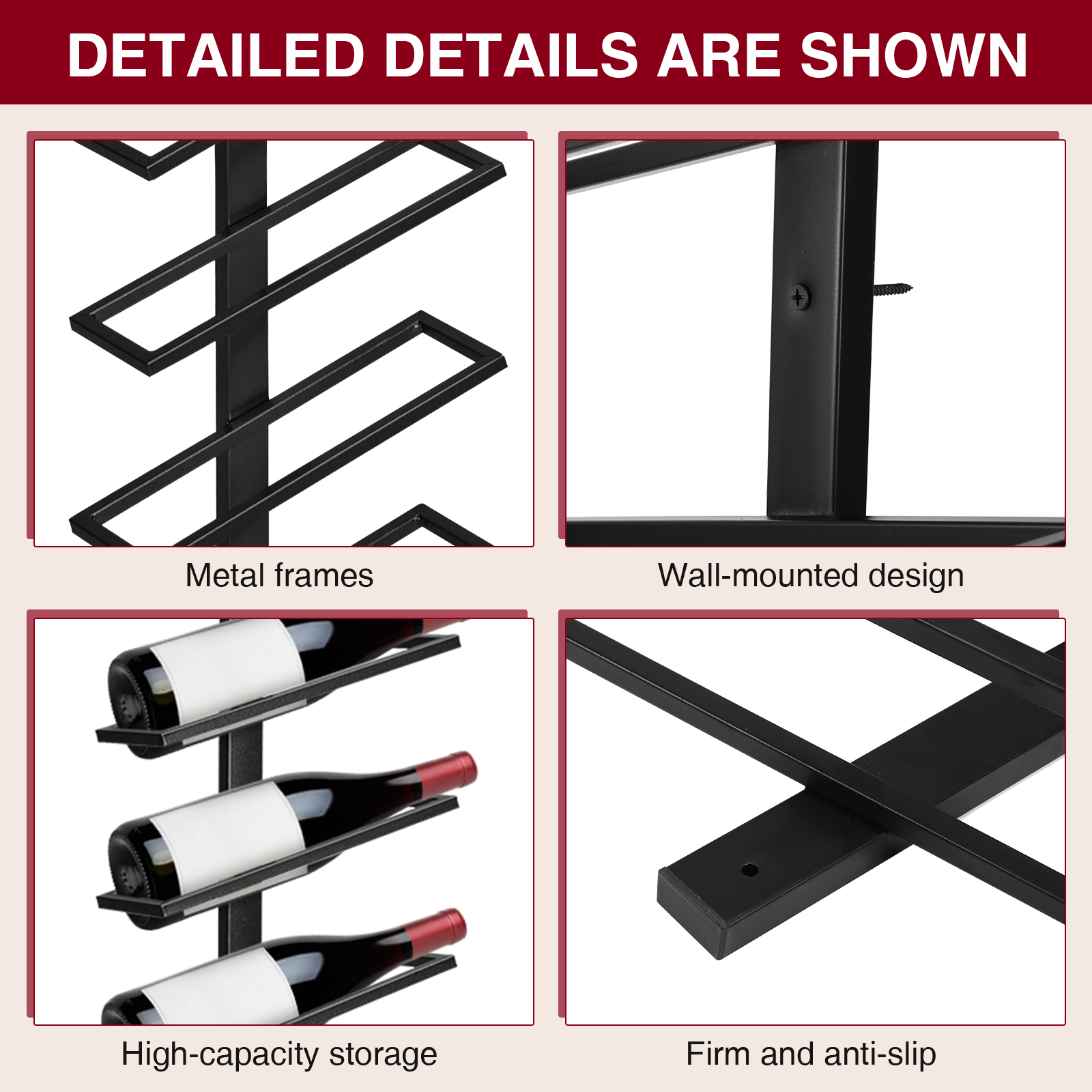 5 Pack Wine Bottle Display Hol – Wine Rack Wall Mount Bewertung und Preis