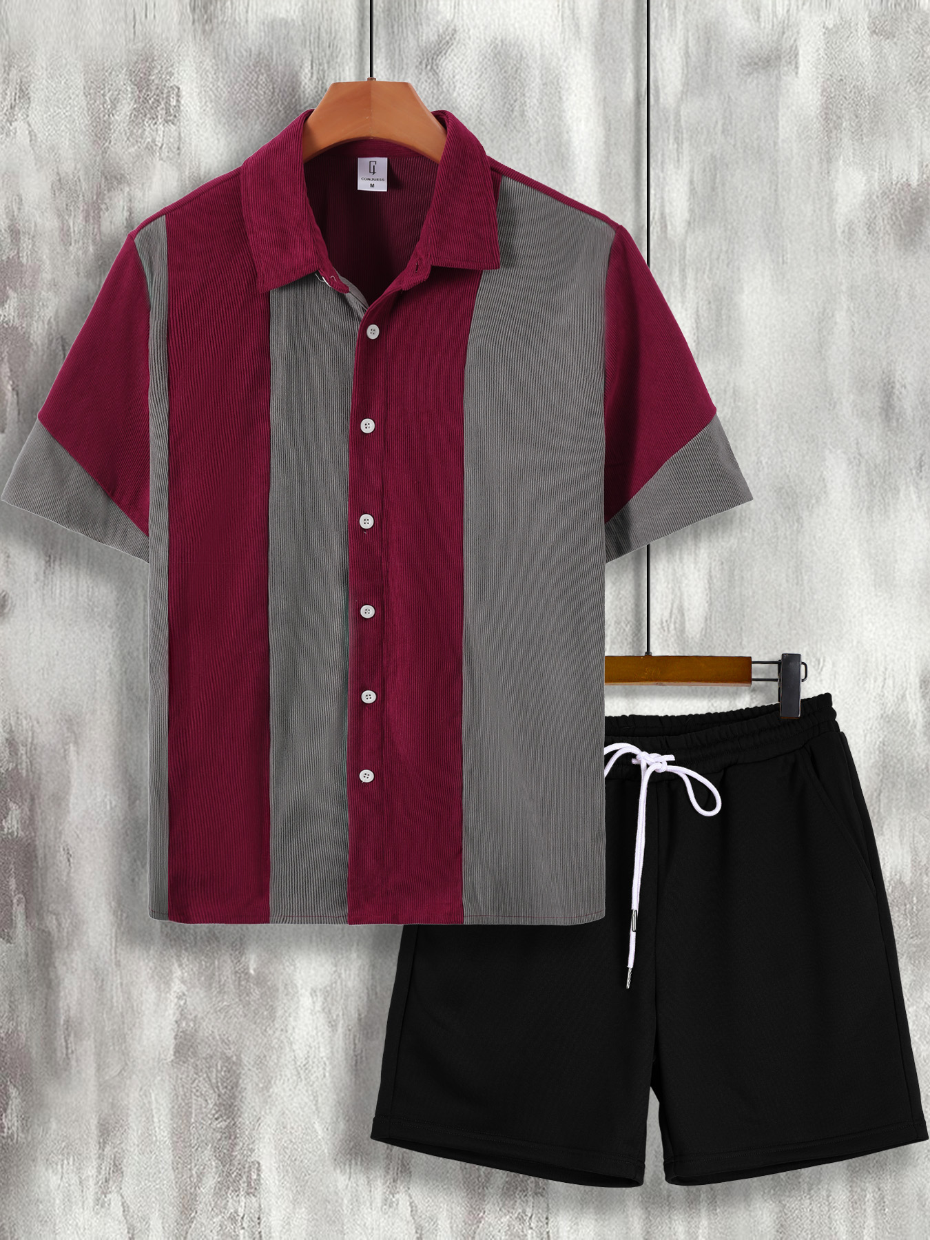 Men's Wine Red & Gray Color Bl – Wine & Beer Shop Bewertung und Preis