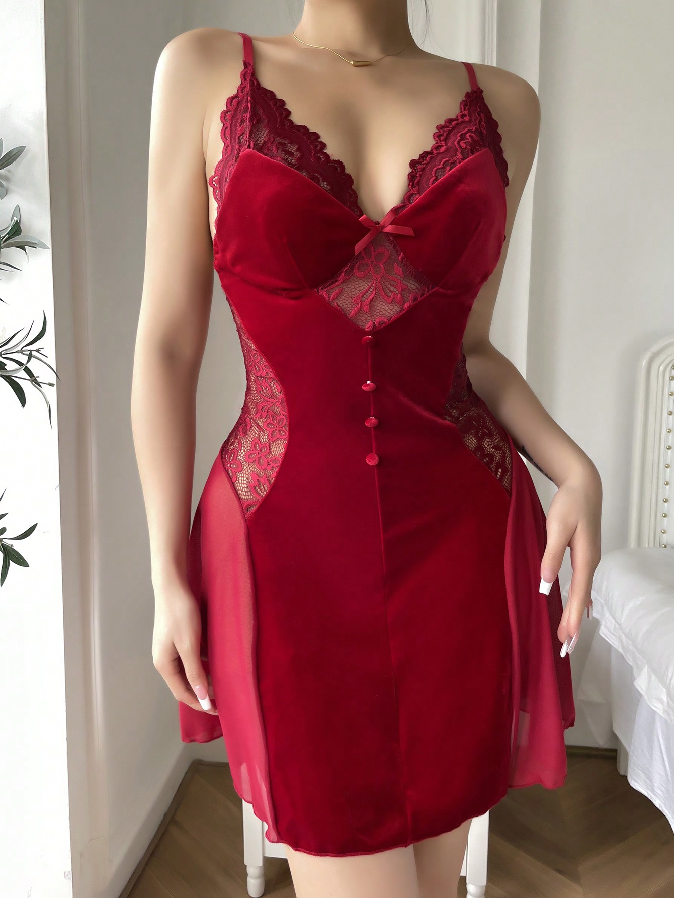 Wine Red Velvet Lace Spliced C – Wine & Beer Shop Bewertung und Preis