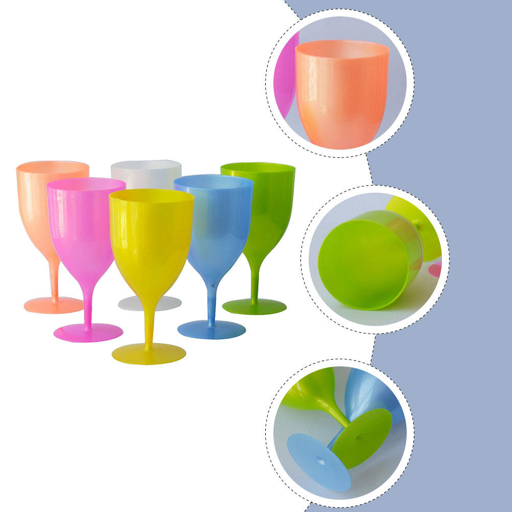 6Pcs Colorful Plastic Goblet S – Wine Beer Bar Bewertung und Preis