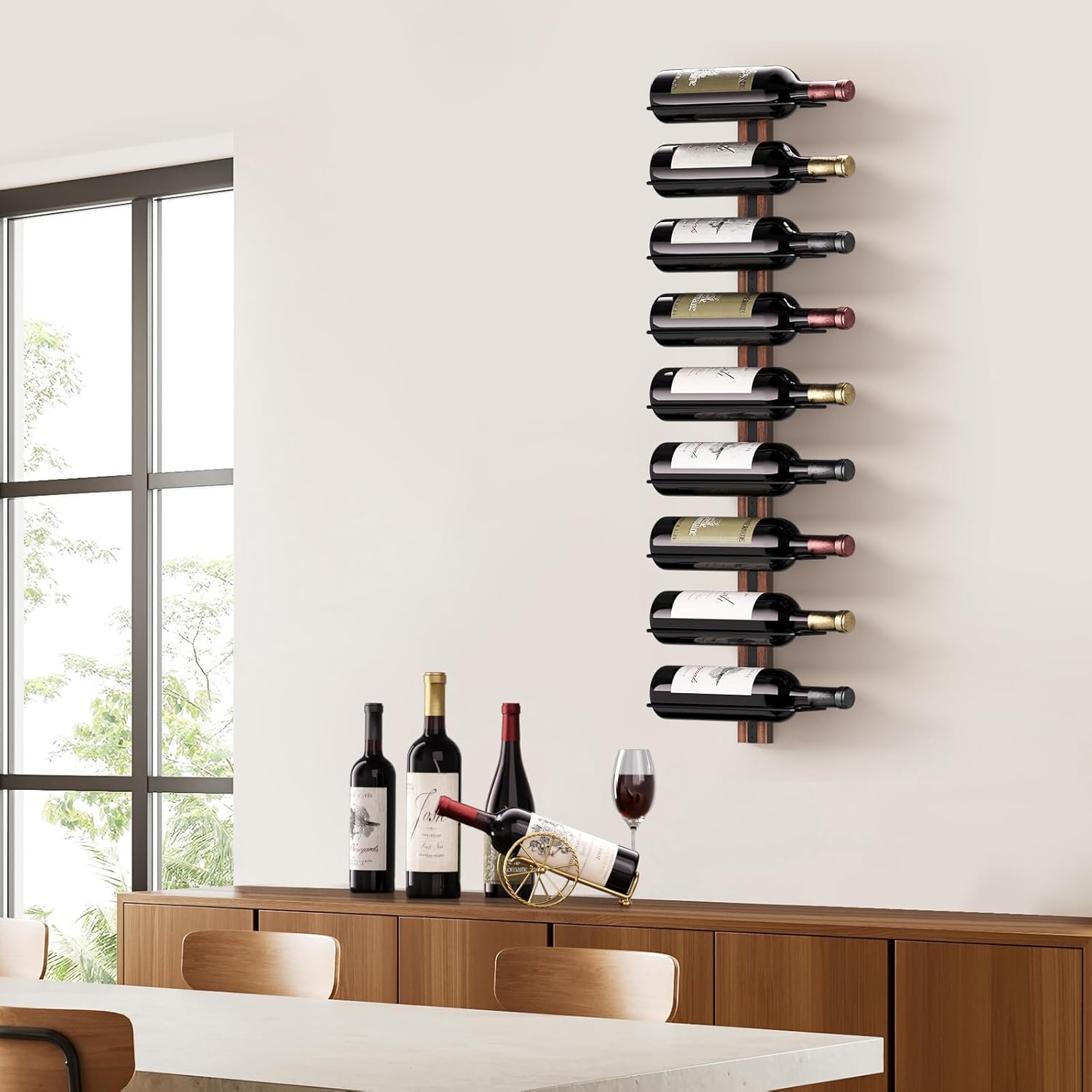 9-Bottle Wall-Mounted Golden W – Wine Rack Wall Mount Bewertung und Preis