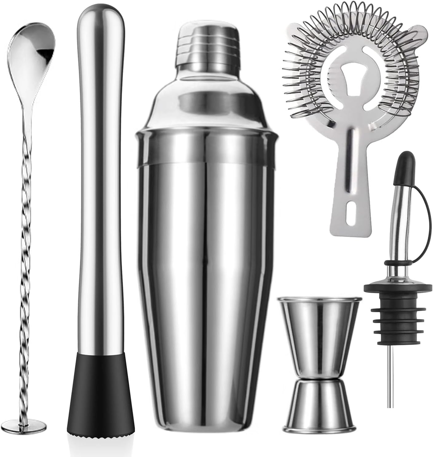 6-Piece Cocktail Shaker Set 24 – Muddler Cocktail Bar Bewertung und Preis