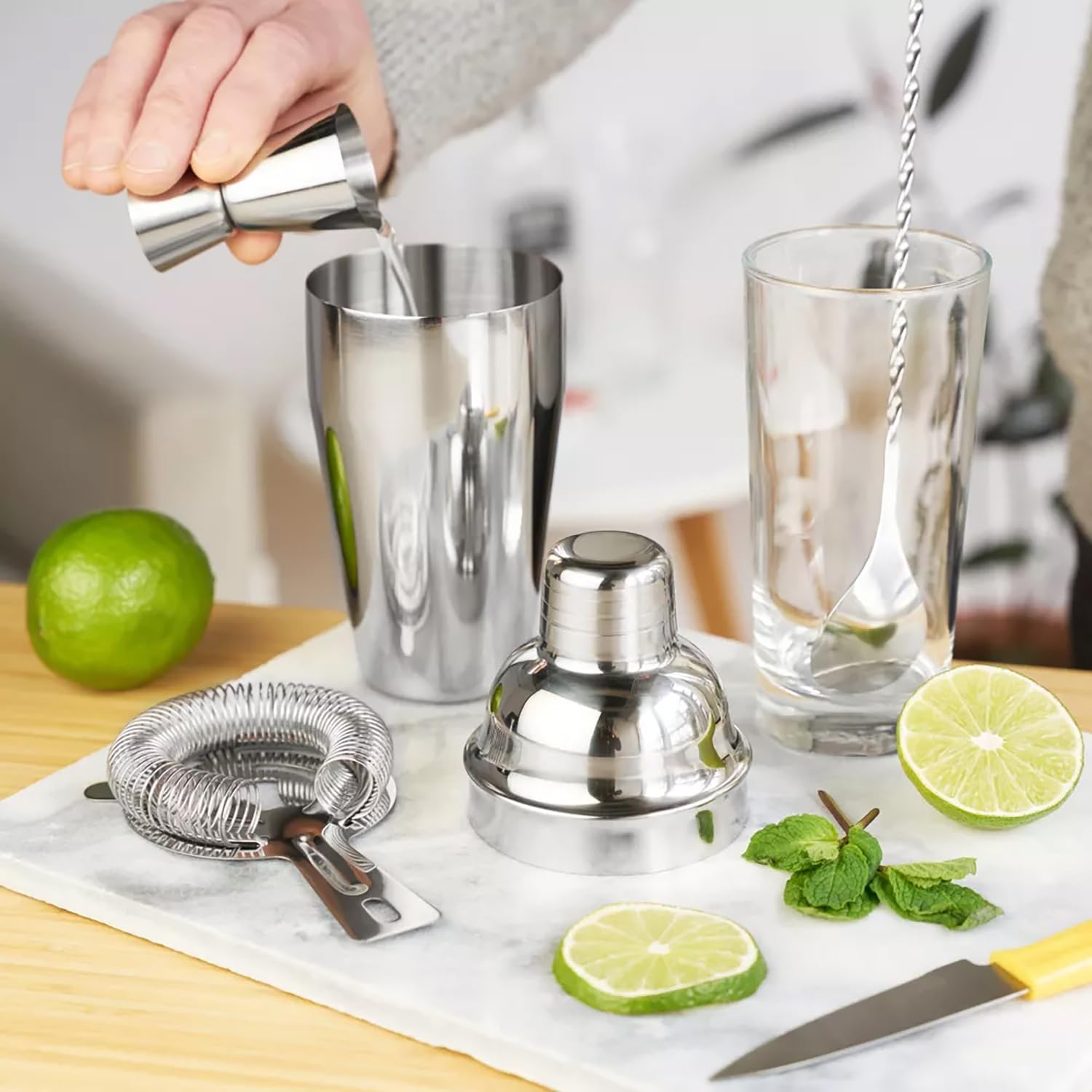 6-Piece Cocktail Shaker Set 24 – Muddler Cocktail Bar Bewertung und Preis