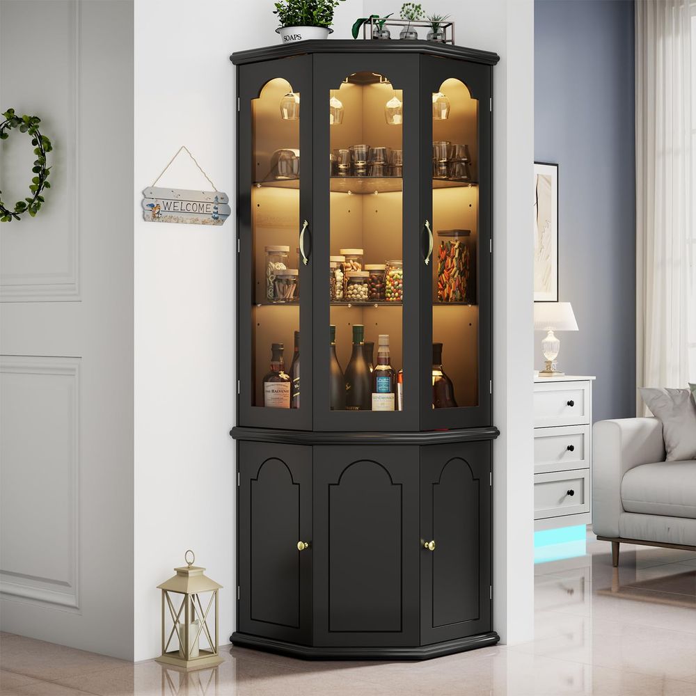 Corner Bar Cabinet w LED Light – Wine & Beer Shop Bewertung und Preis