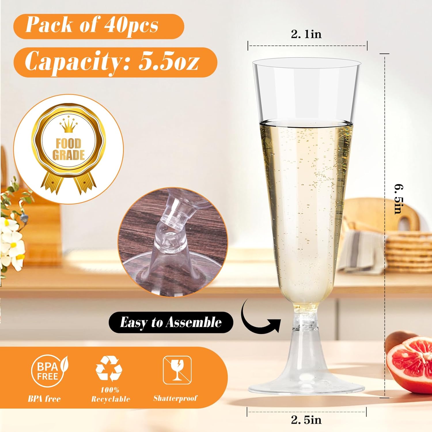 Plastic Champagne Flutes 40 Pa – Wine & Beer Shop Bewertung und Preis